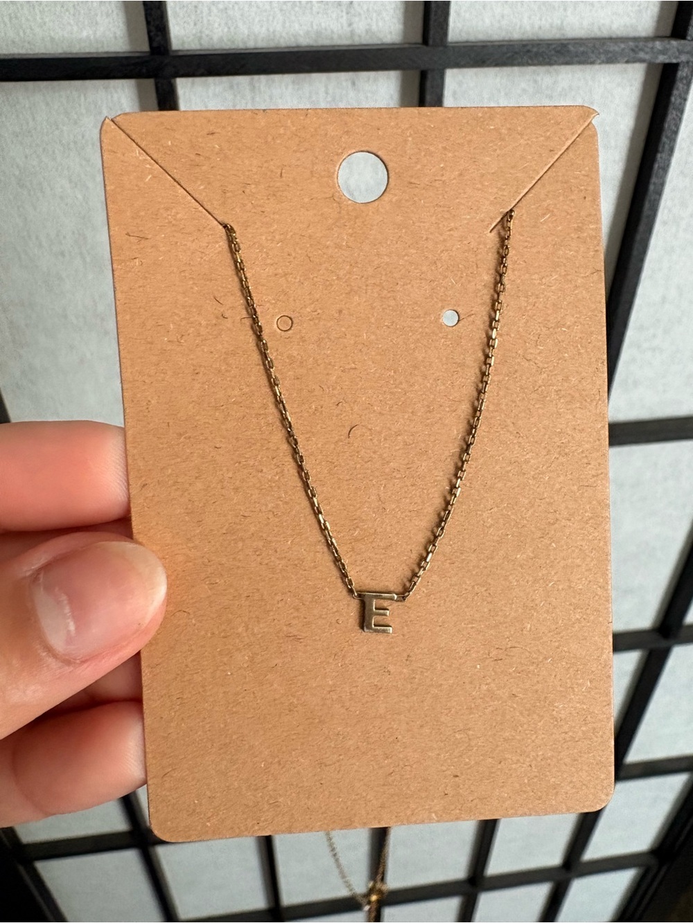 Gold Tone Initial 'E' Pendant Necklace - Elegant Everyday Letter Jewelry